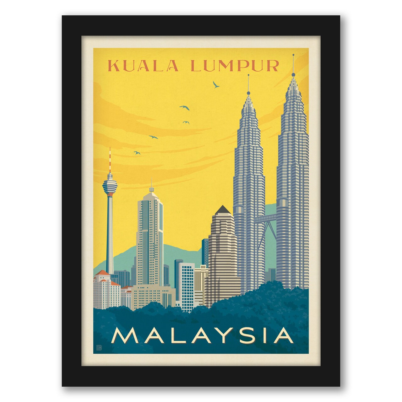 Malaysia Kuala Lumpur by Joel Anderson Black Framed Print - Americanflat